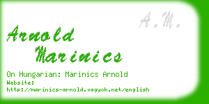 arnold marinics business card